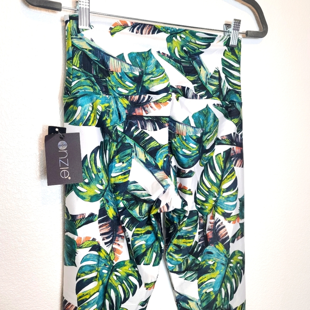 ONZIE Tropical Leaves Print High Basic Midi Leggings - Picture 12 of 12
